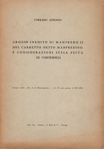 Astengo C. - Grosso Inedito di Manfredi II del Carretto Detto Manfredino e Considerazioni sulla Z...