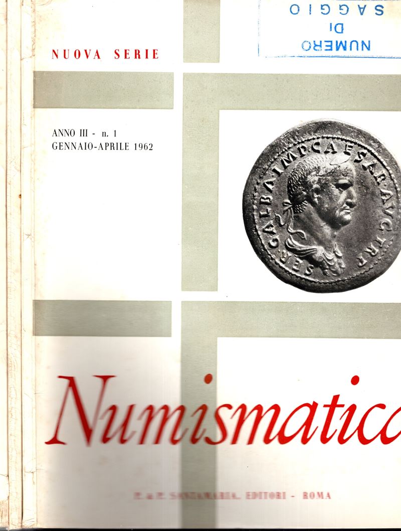SANTAMARIA P. & P. Numismatica. Anno III nuova serie completo 3 fascicoli. - Roma 1962. Brossura ...