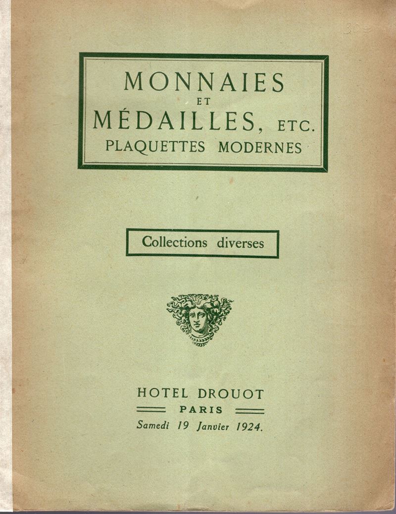 FLORANGE J. – CIANI L. - Paris, 19 - Janvier, 1924. Monnaies et medailles, ect. Plaquettes modern...
