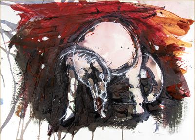 Senza titolo, smalto, acrilico e grafite su carta