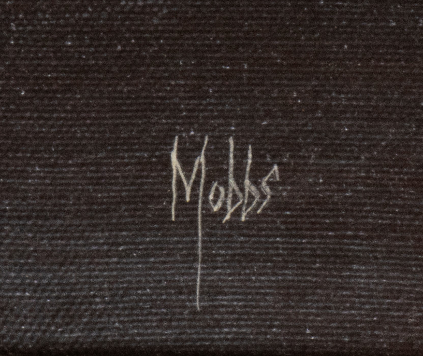 Brian Mobbs - Interno di stalla, olio su tela