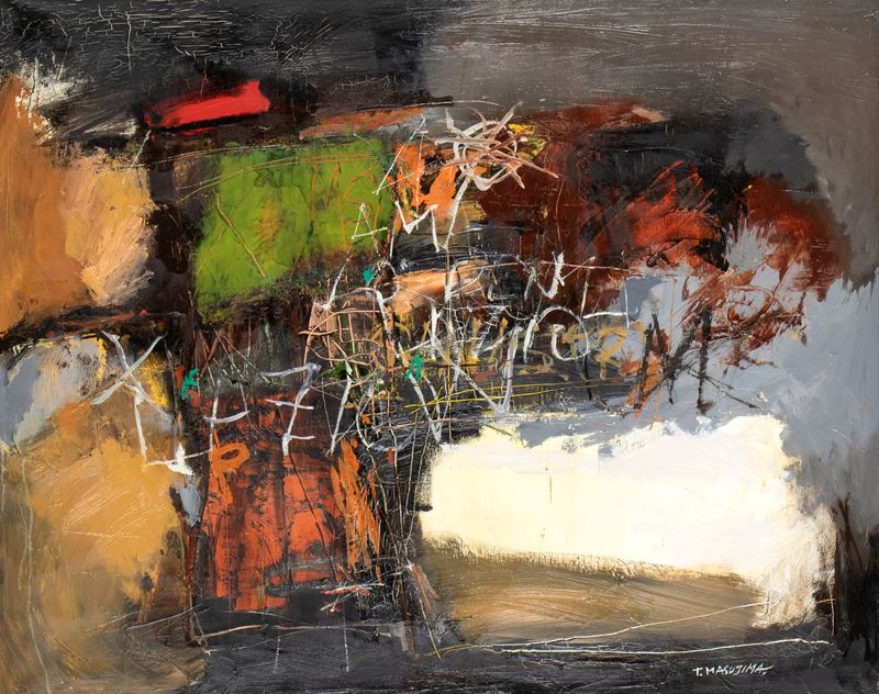 Toyoji Masujima - Senza titolo, olio su tela, 1987