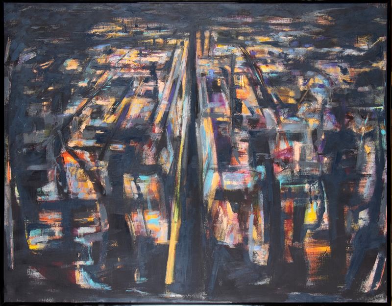 Mario Sasso - Pictogramma Grigio Payne, olio su tela
