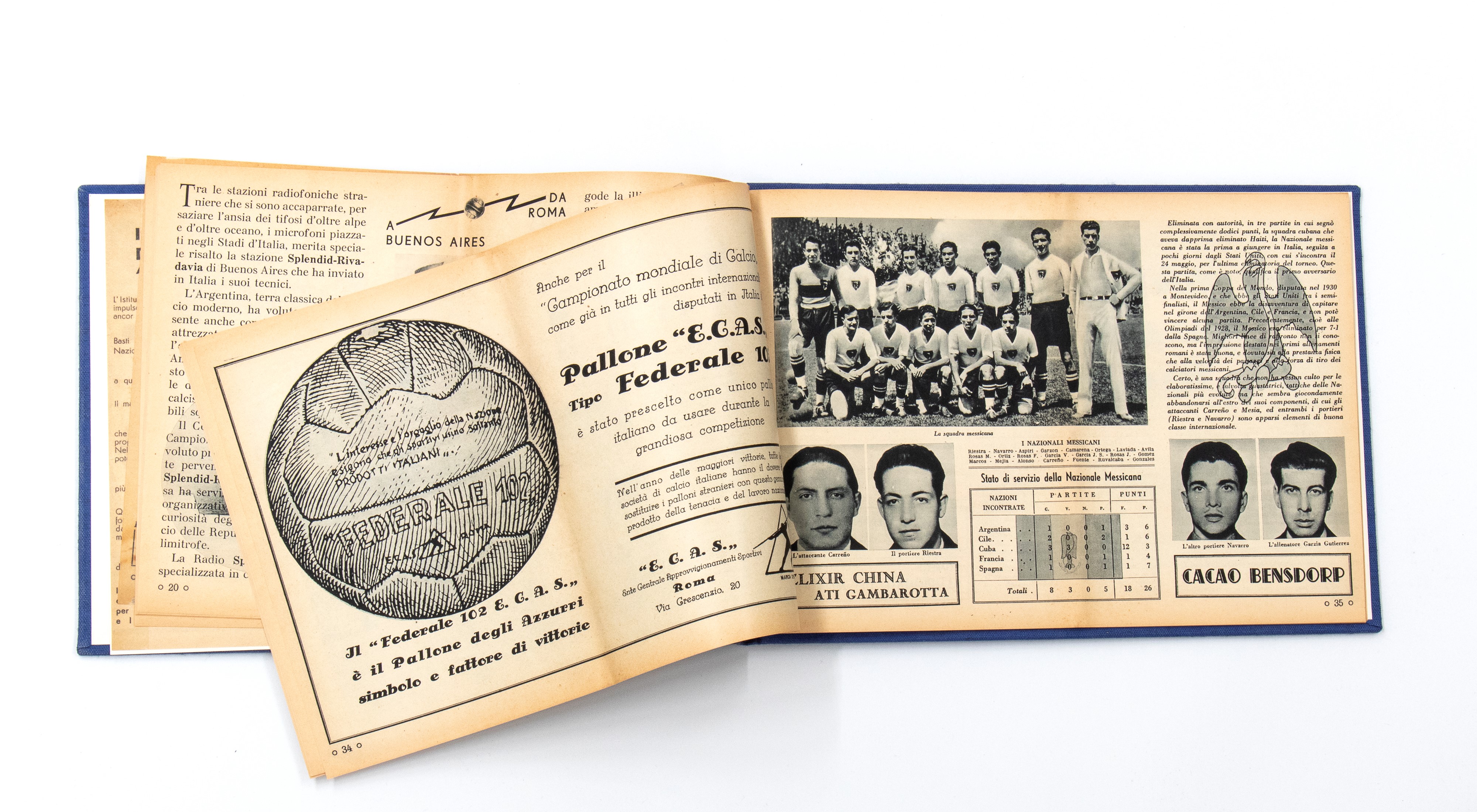 Mondiali Calcio Roma 1934 - Programma