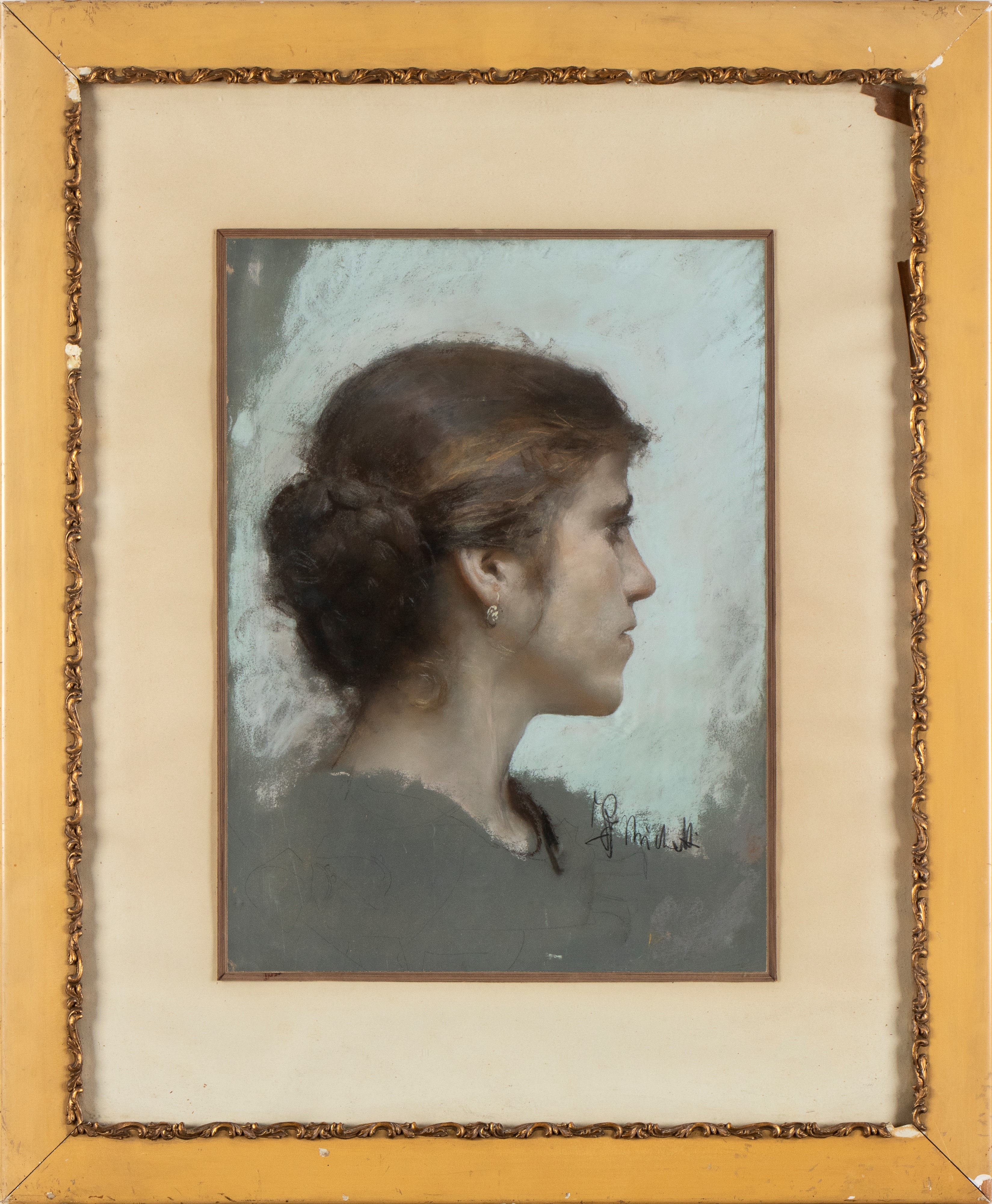 Francesco Paolo Michetti - Ritratto di Christinella, pastelli su carta