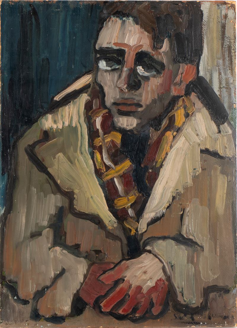 Marcos Grigorian - Ritratto maschile, olio su tela