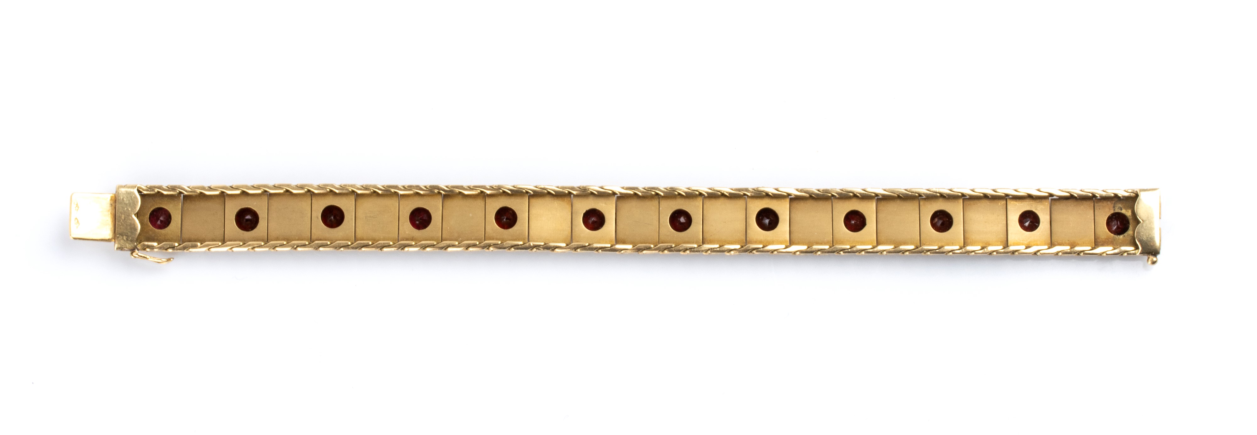 Oro 18k, Bracciale e spilla con granati