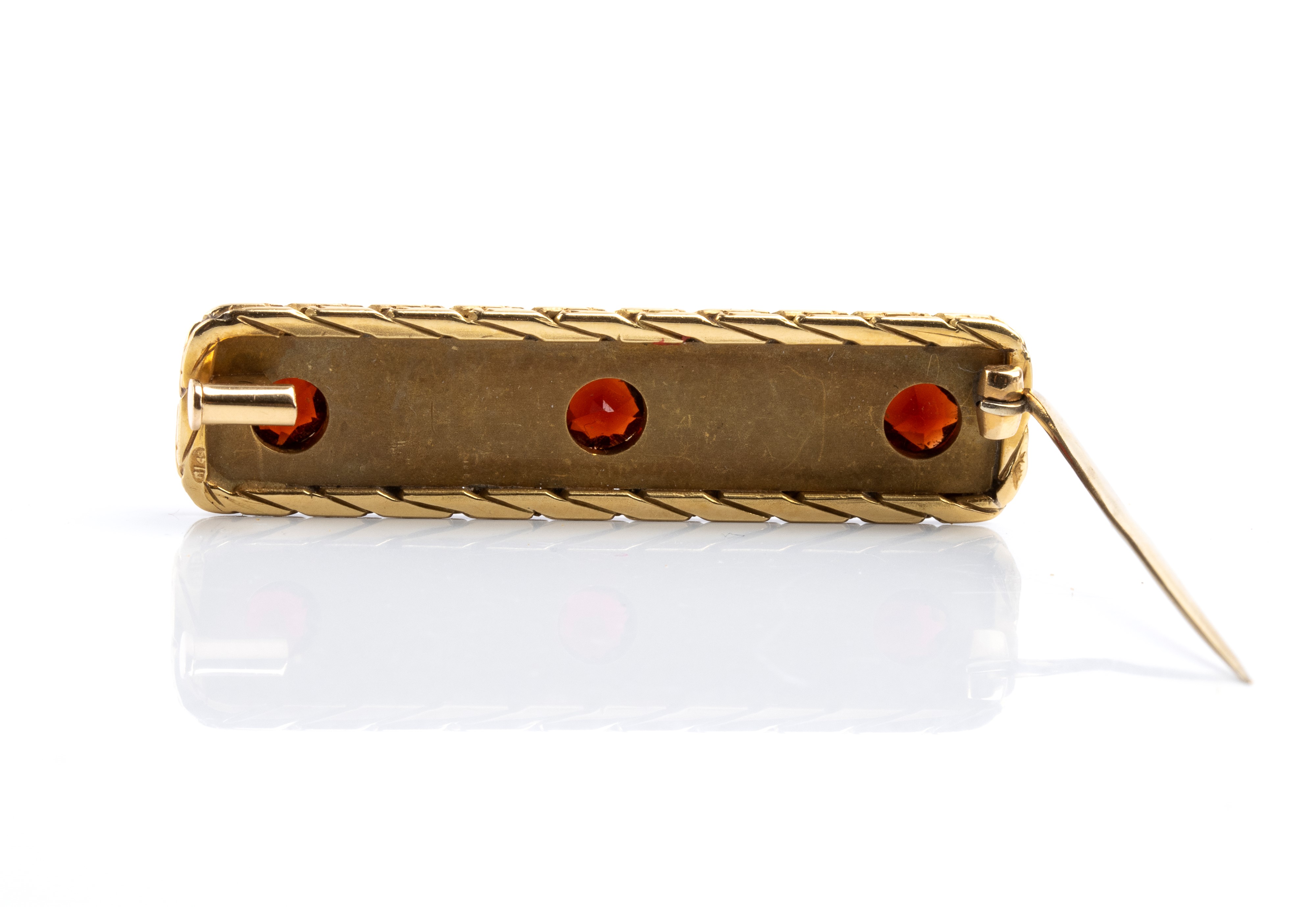 Oro 18k, Bracciale e spilla con granati