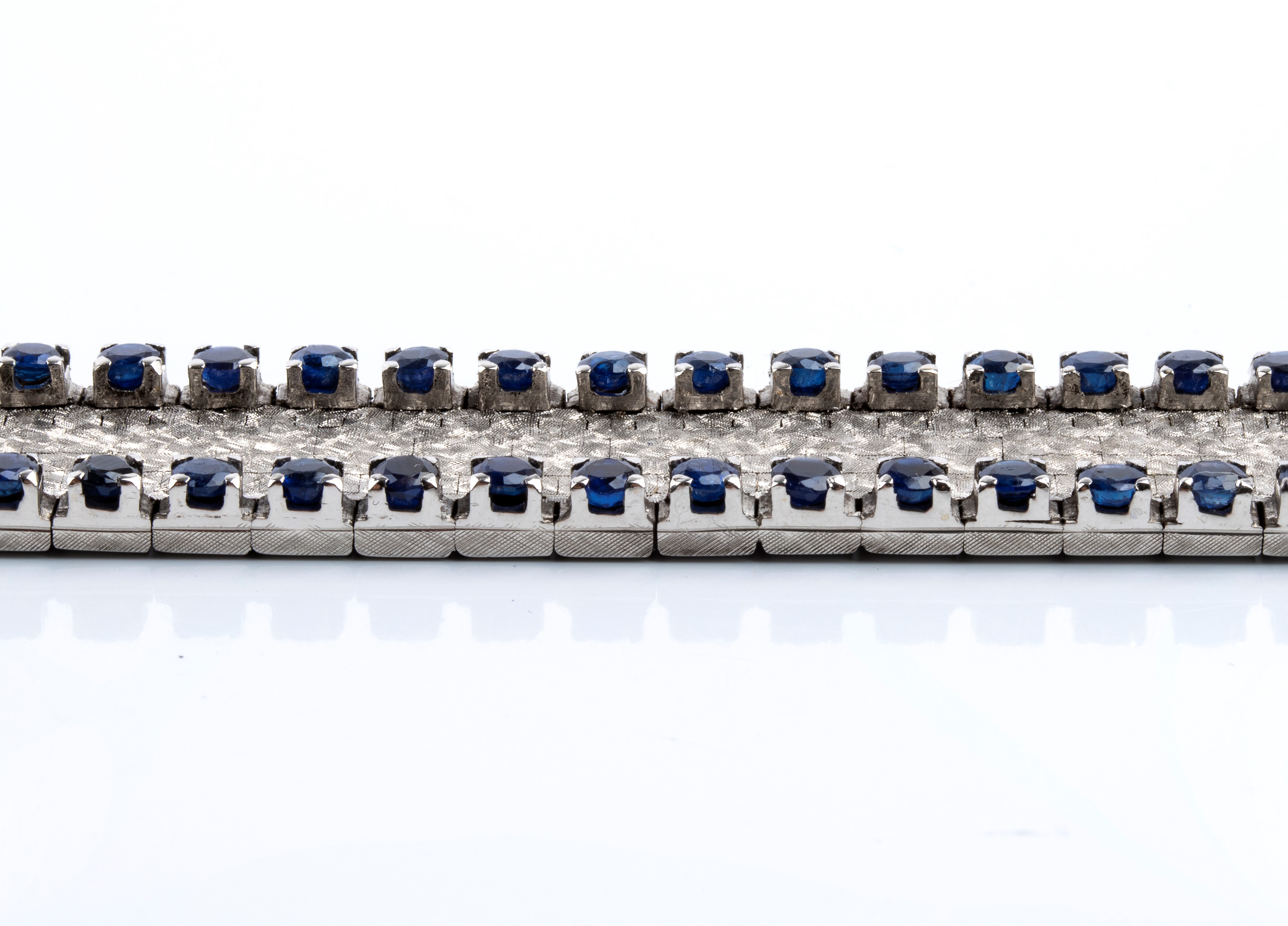 Bracciale in oro bianco 18k con zaffiri blu (circa 3,50 ct)