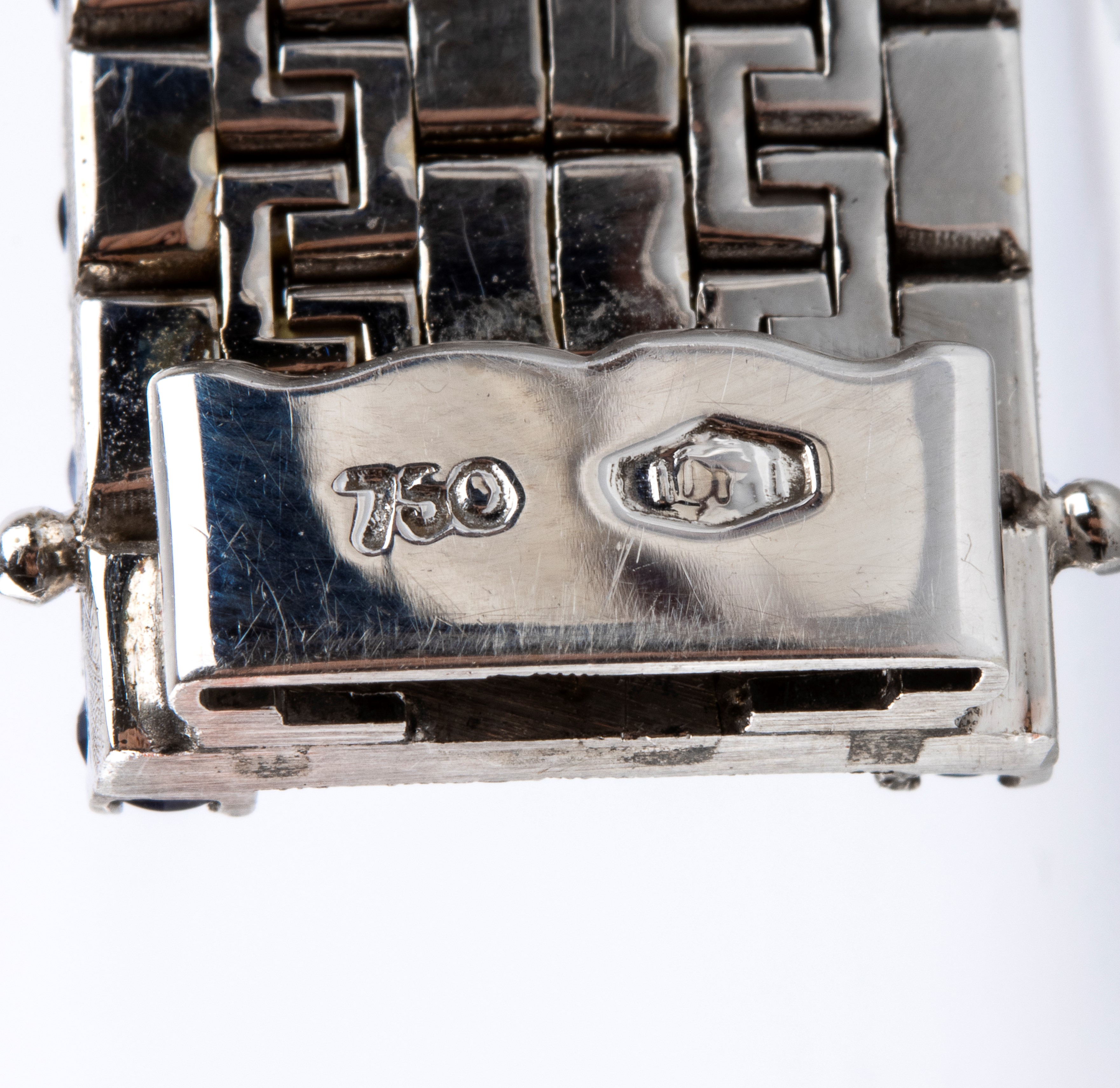 Bracciale in oro bianco 18k con zaffiri blu (circa 3,50 ct)