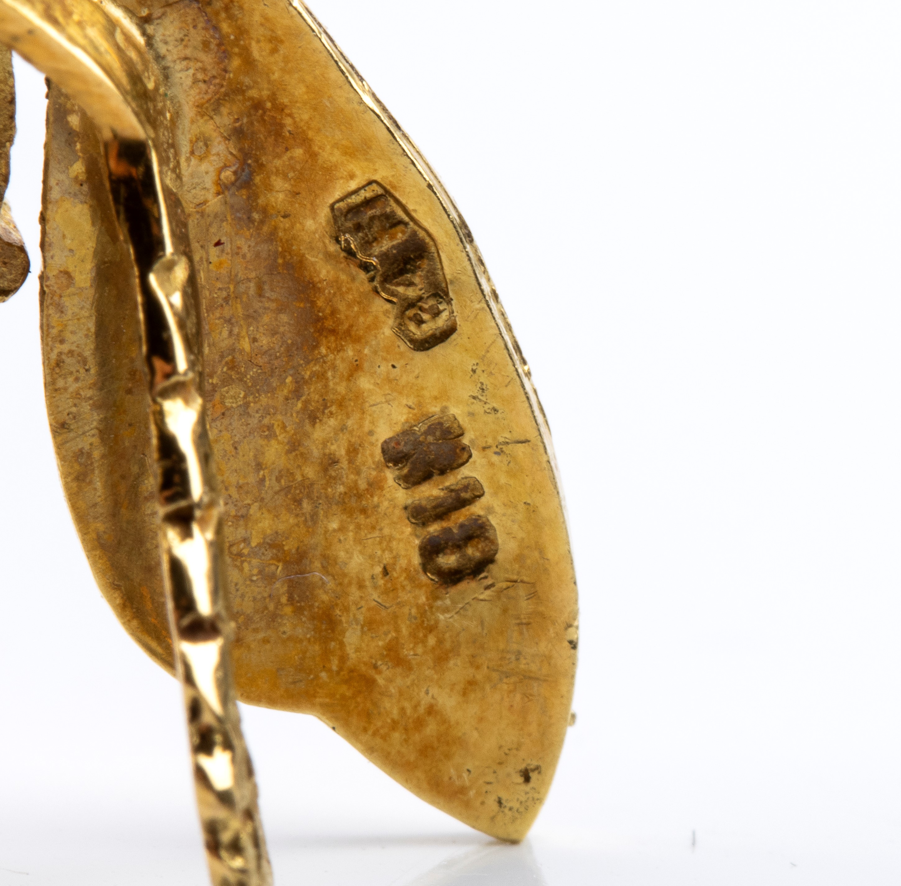 Spilla e anello in oro con quarzi citrini (punzonatura K18)