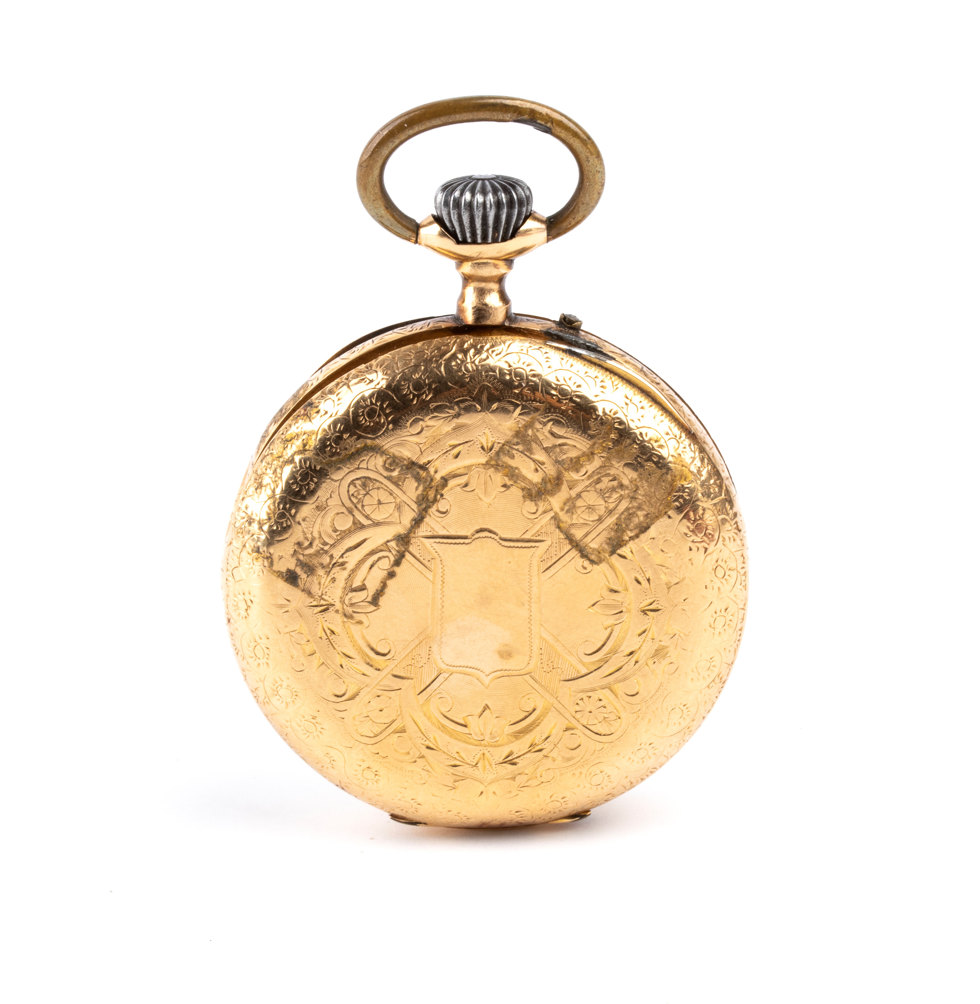 Bornard Geneve - Børnard Geneve, Orologio da tasca in oro 18k con quadrante in smalto bianco