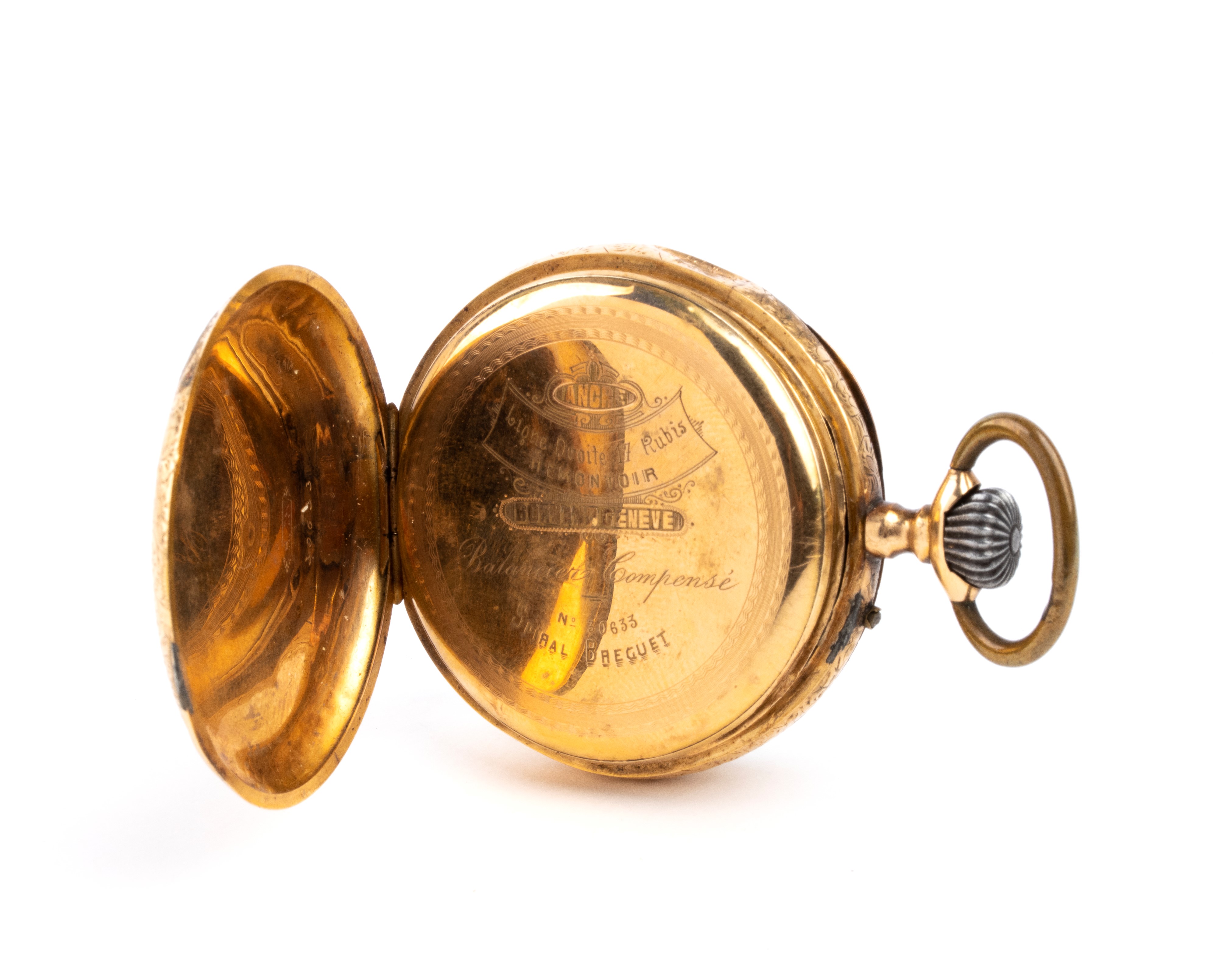 Bornard Geneve - Børnard Geneve, Orologio da tasca in oro 18k con quadrante in smalto bianco