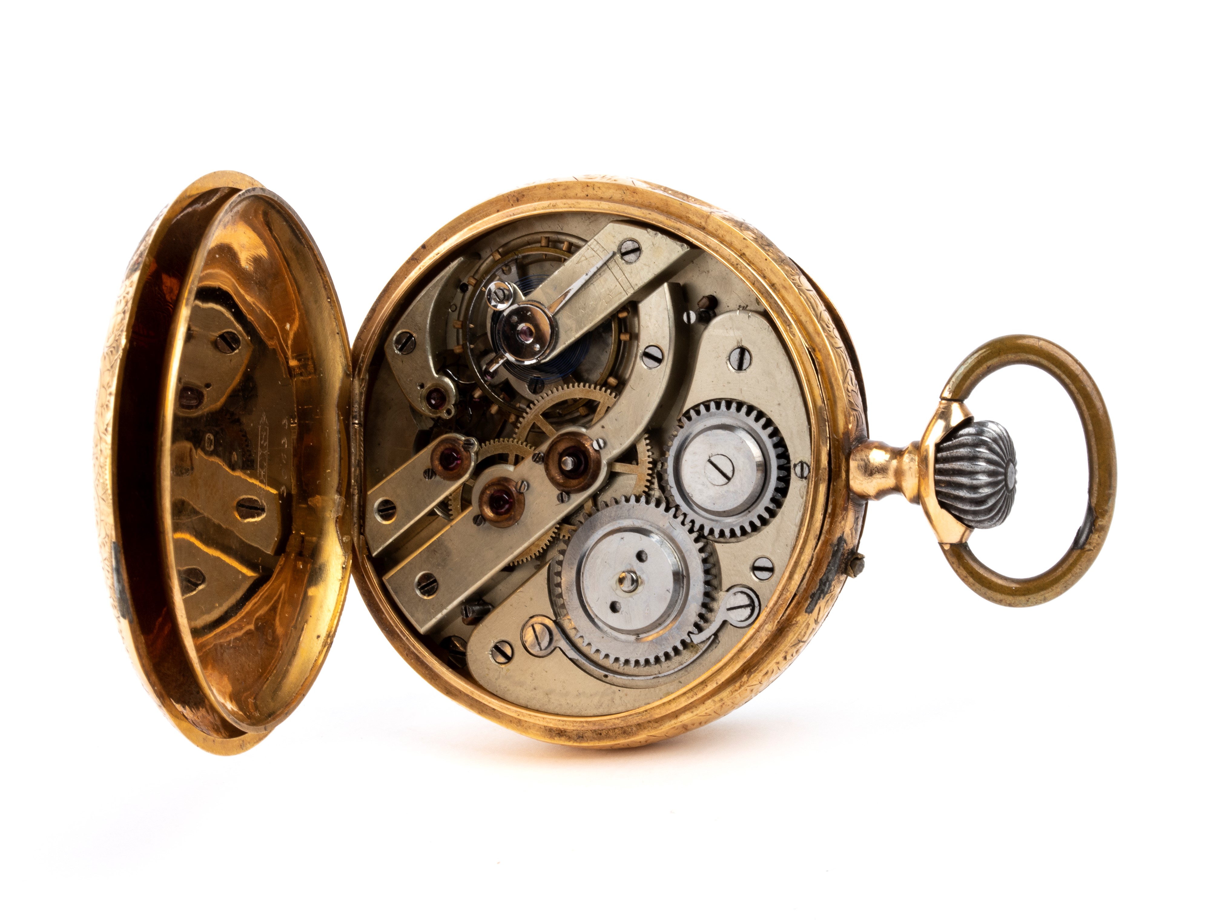 Bornard Geneve - Børnard Geneve, Orologio da tasca in oro 18k con quadrante in smalto bianco