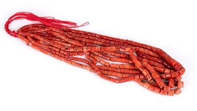 Corallo Cerasuolo (Corallum elatius), Lotto di 5 fili di barilotti