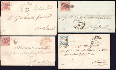 Annullamenti postali di Catanzaro, quattro configurazioni con lettera del 1858