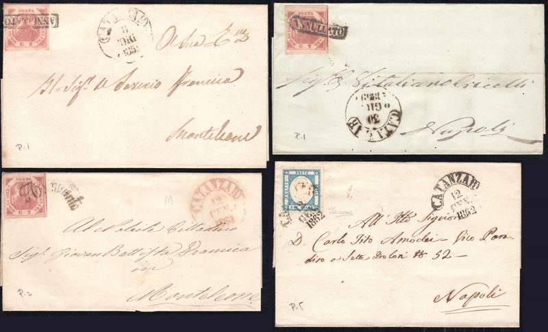 Annullamenti postali di Catanzaro, quattro configurazioni con lettera del 1858