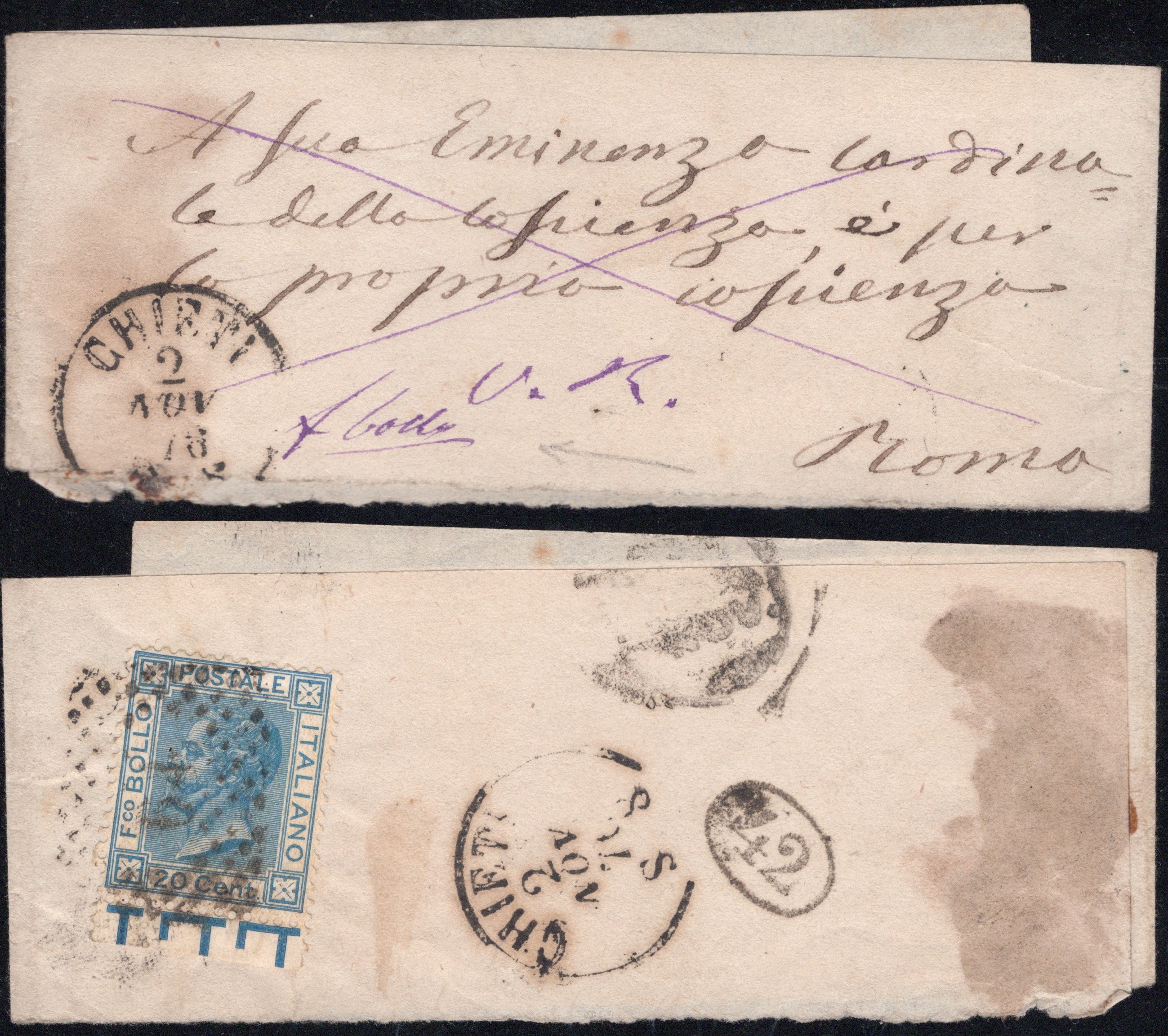 Regno, Storia Postale - Quattro fascette complete affrancate con valori De La Rue e un giornale