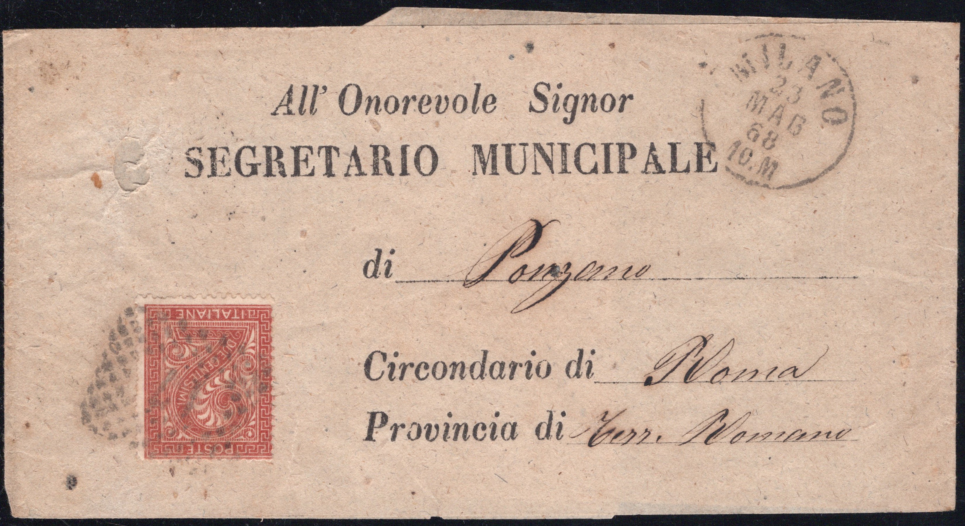 Regno, Storia Postale - Quattro fascette complete affrancate con valori De La Rue e un giornale