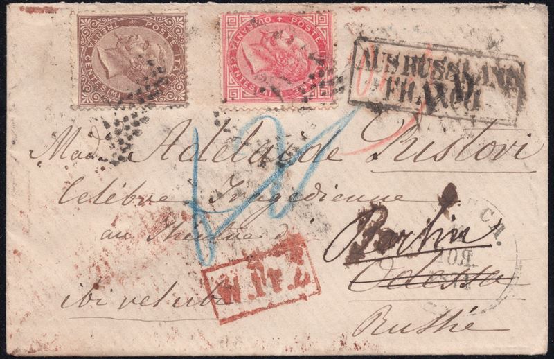 Regno d'Italia, Busta affrancata con rispedizione a Berlino, 1871