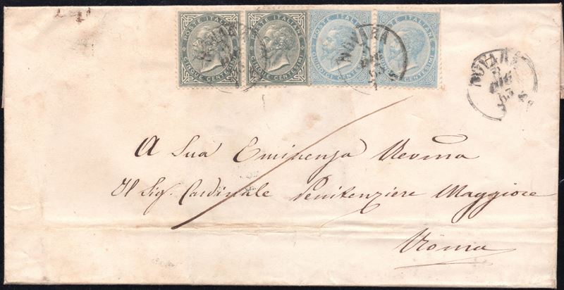 Regno d'Italia, Lettera affrancata con valori da 5 e 15 centesimi, 03.12.1863