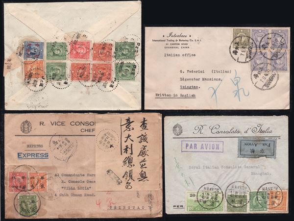 Cina - Corrispondenze, insieme di circa 70 oggetti postali.