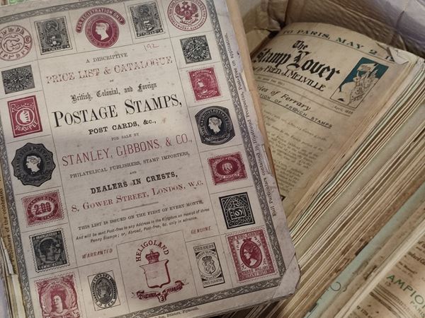 Riviste Filateliche - Insieme di riviste e listini di vendita antichi 1878/1920