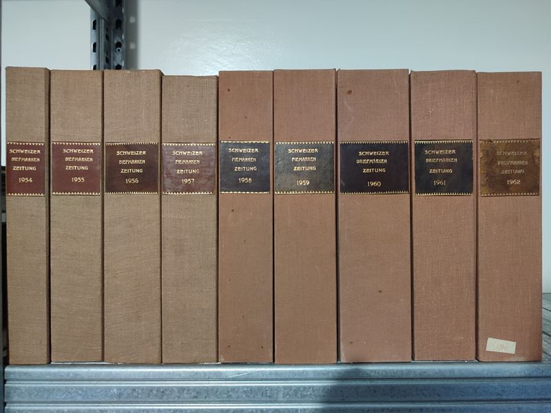 Riviste Filateliche - ''Schweizer Briefmarken Zeitung'' dal 1954 al 1962 in cofanetto