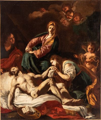 Autore sconosciuto, Compianto sul Cristo morto, olio su tela