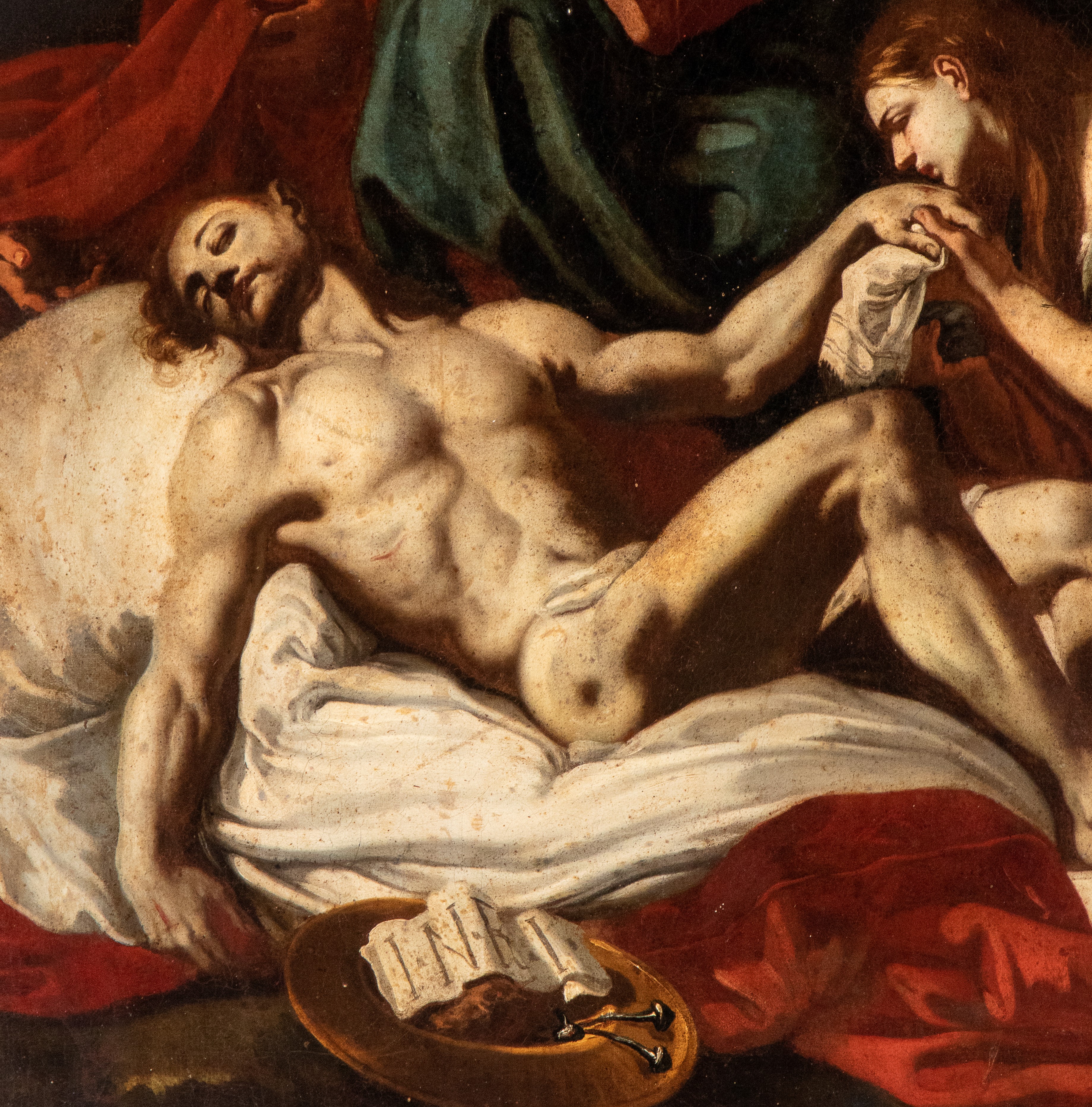 Artista Napoletano, XVIII Secolo - Autore sconosciuto, Compianto sul Cristo morto, olio su tela