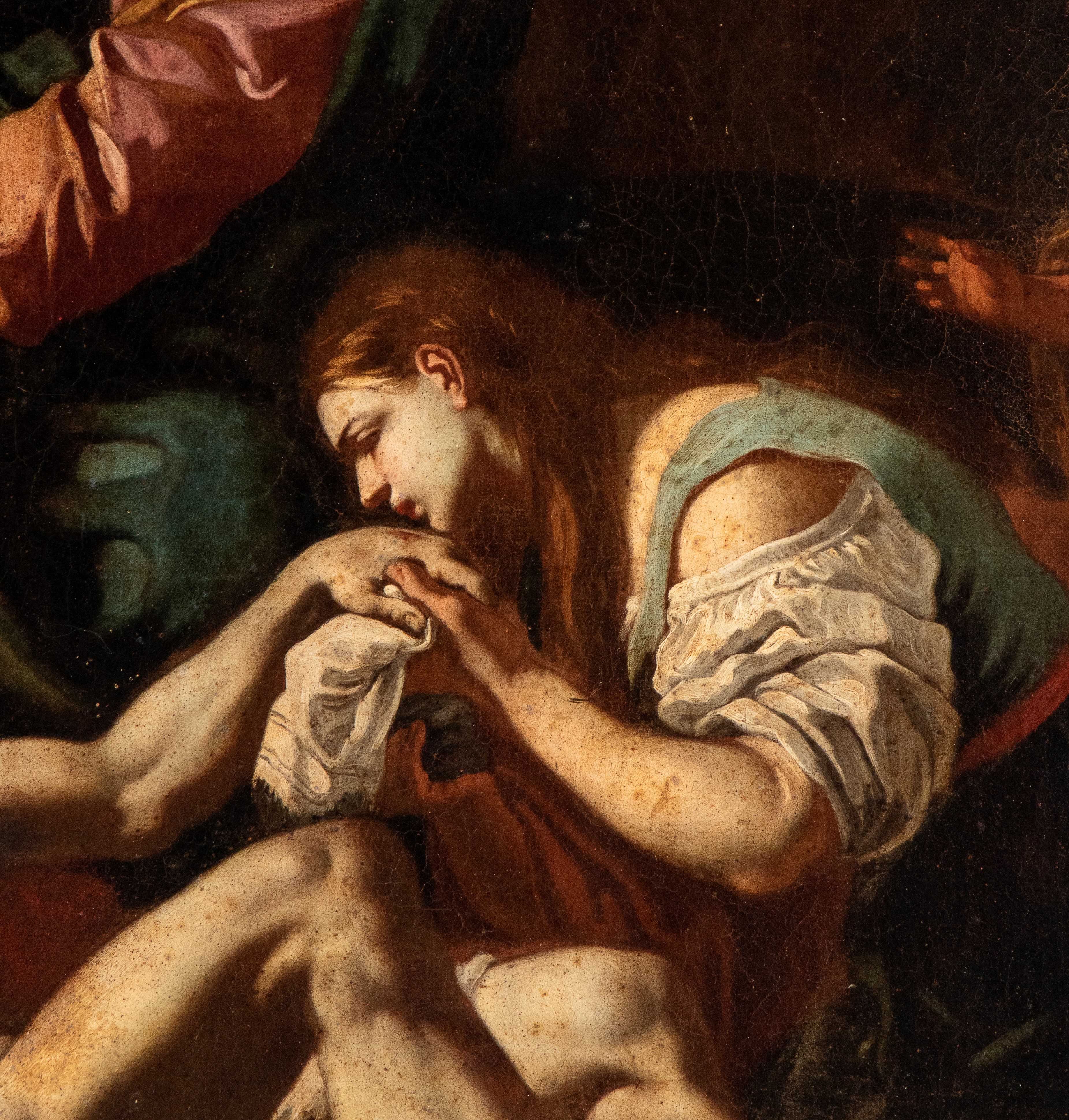 Artista Napoletano, XVIII Secolo - Autore sconosciuto, Compianto sul Cristo morto, olio su tela