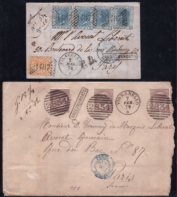 Regno - Storia Postale, collezione incentrata sulle Raccomandate affrancate con la serie D.L.R.