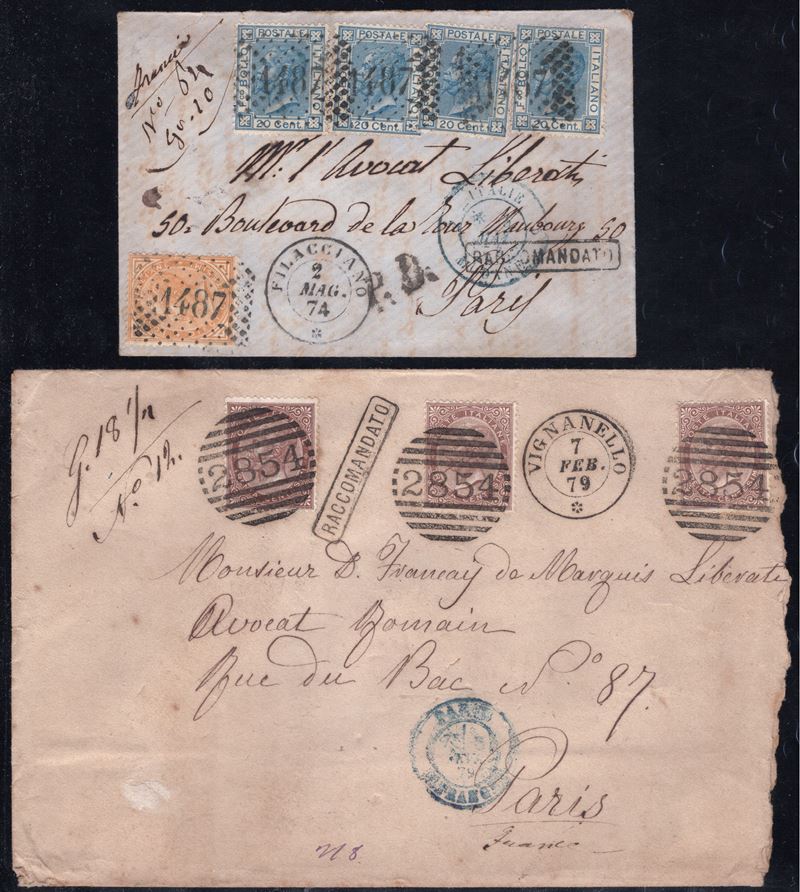 Collezione di Storia Postale, Raccomandate affrancate con la serie D.L.R. 1863