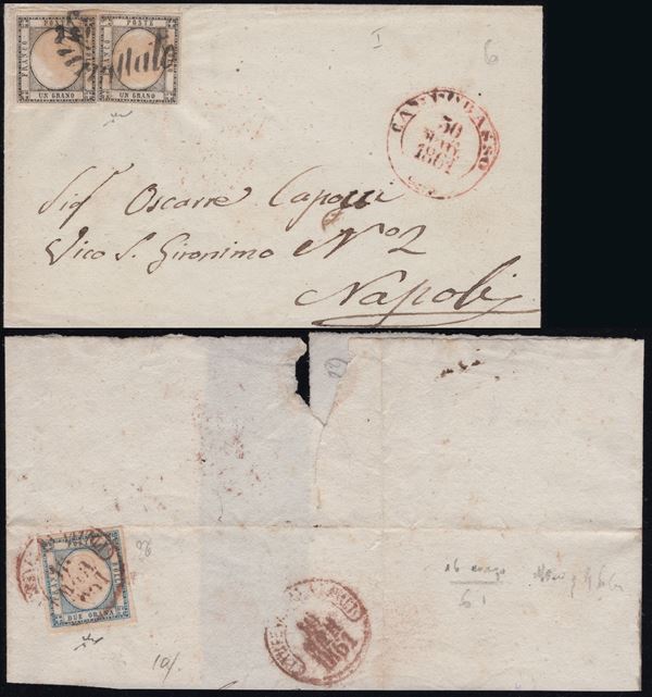 Prov. Napoletane - Splendido insieme di storia postale con interessanti annullamenti.