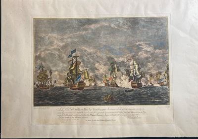 Battaglia di Lagos, litografia a colori, 1806