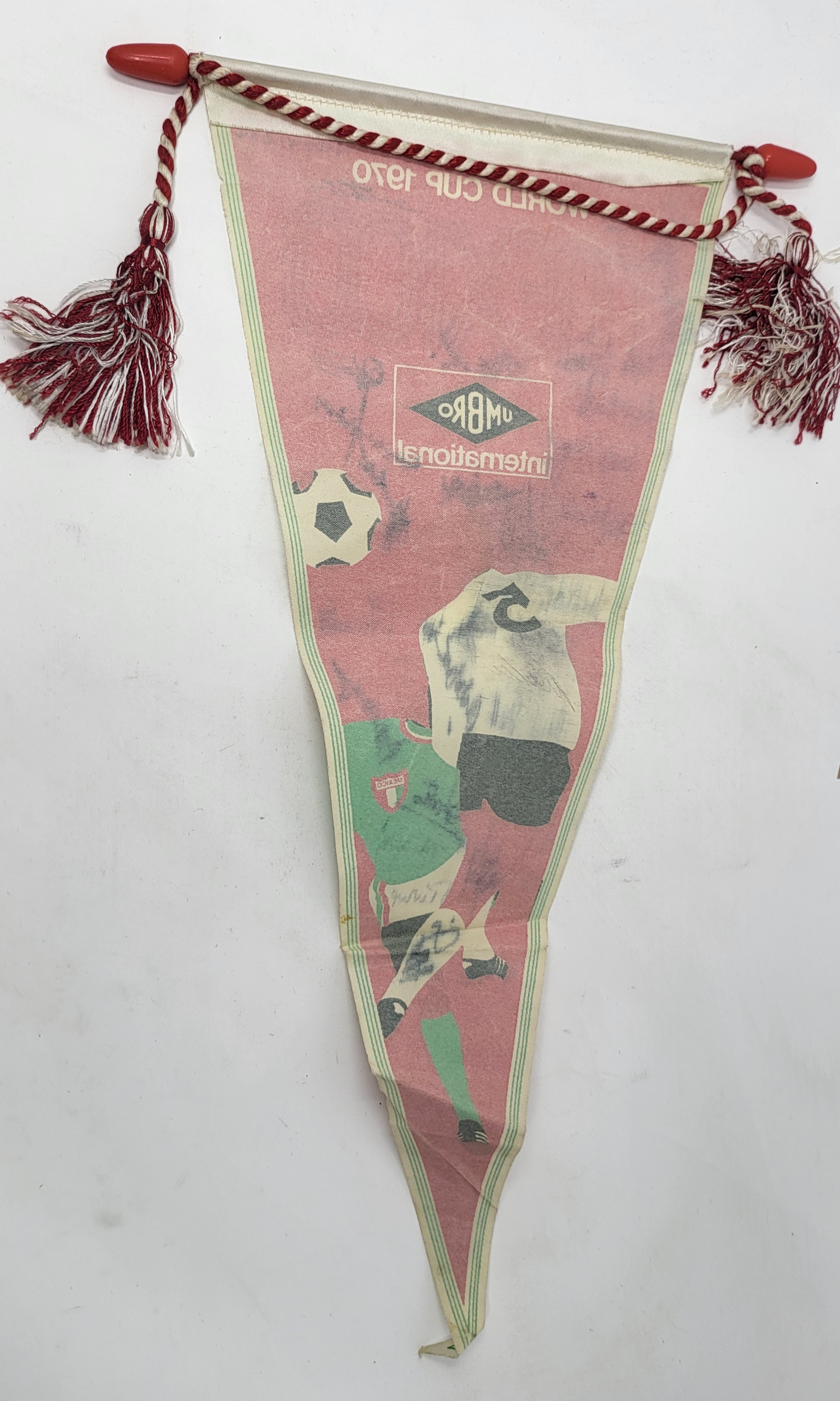 Calcio, Italia, Mondiali Mexico 70 Gagliardetto Autografato