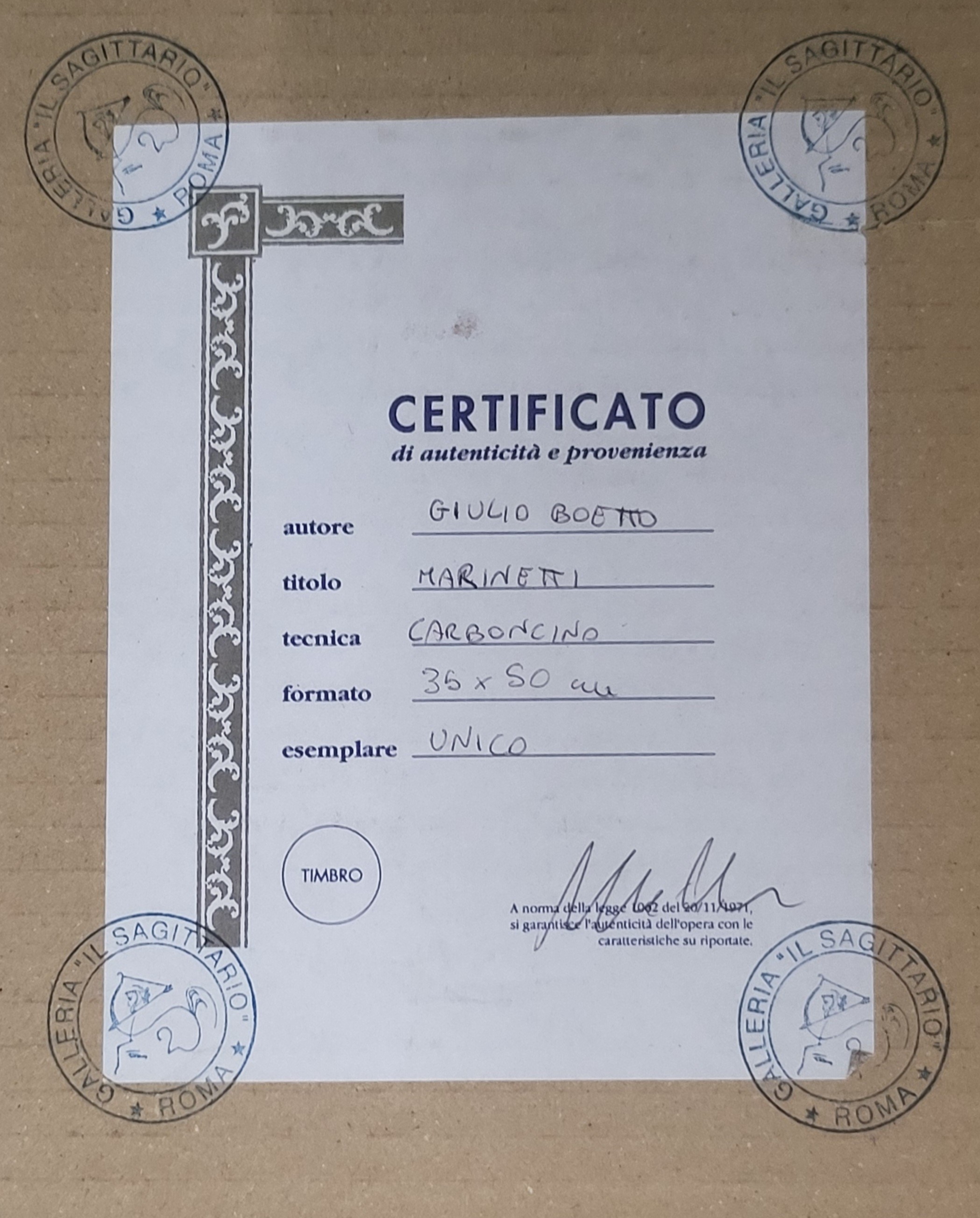 Boetto, Giulio - Marinetti, Filippo Tommaso - Caricatura