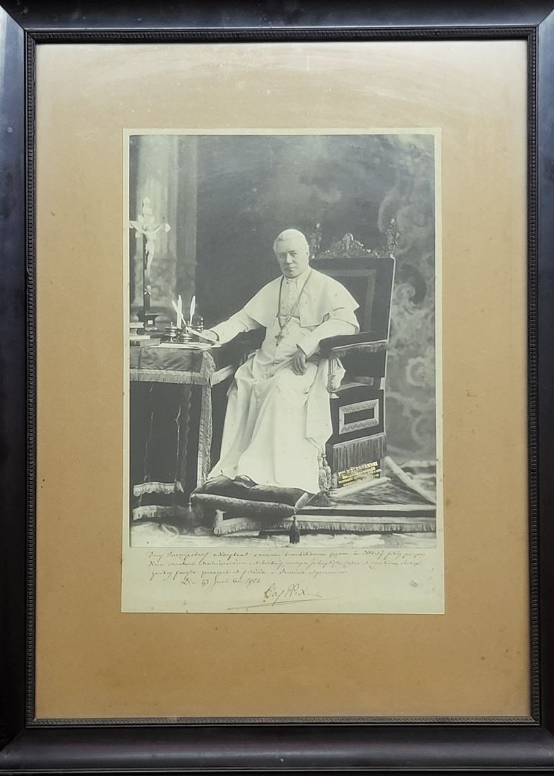 Pio X, Papa, Fotografia Autografata (testo in Latino)