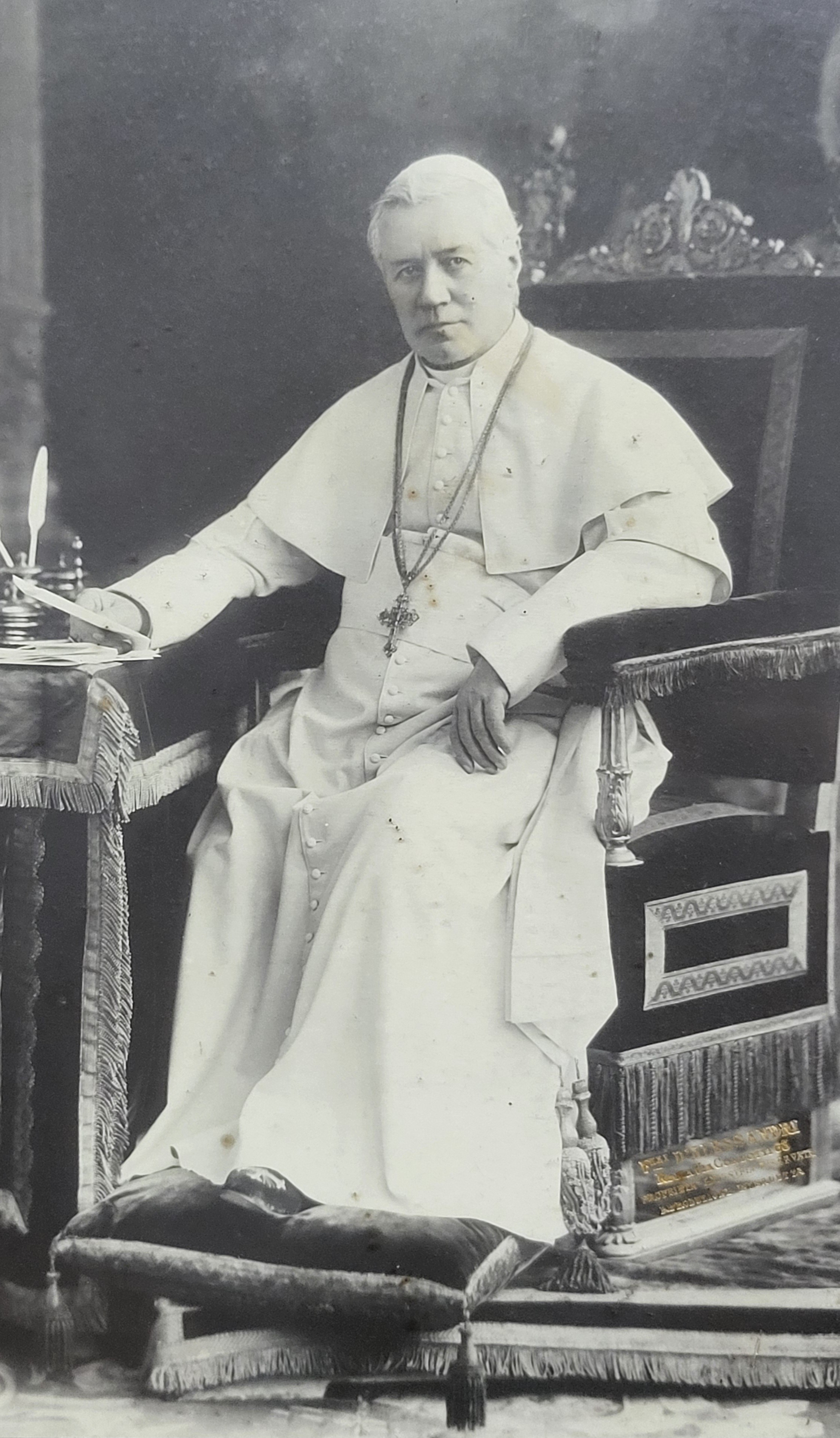 Pio X, Papa, fotografia autografata (testo in latino)