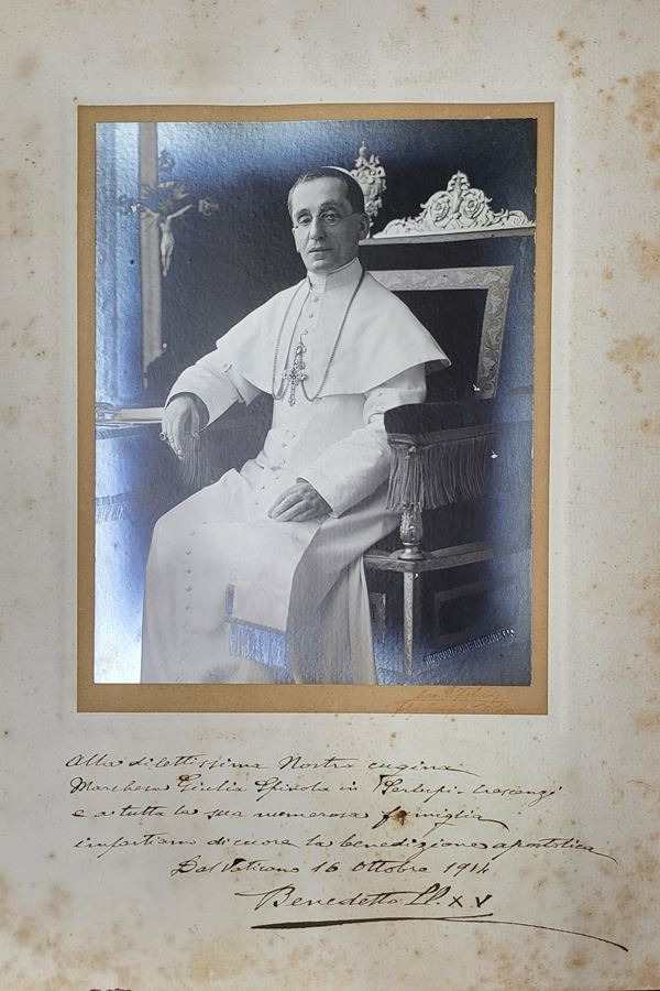 Benedetto XV , Papa - Fotografia con dedica e autografo