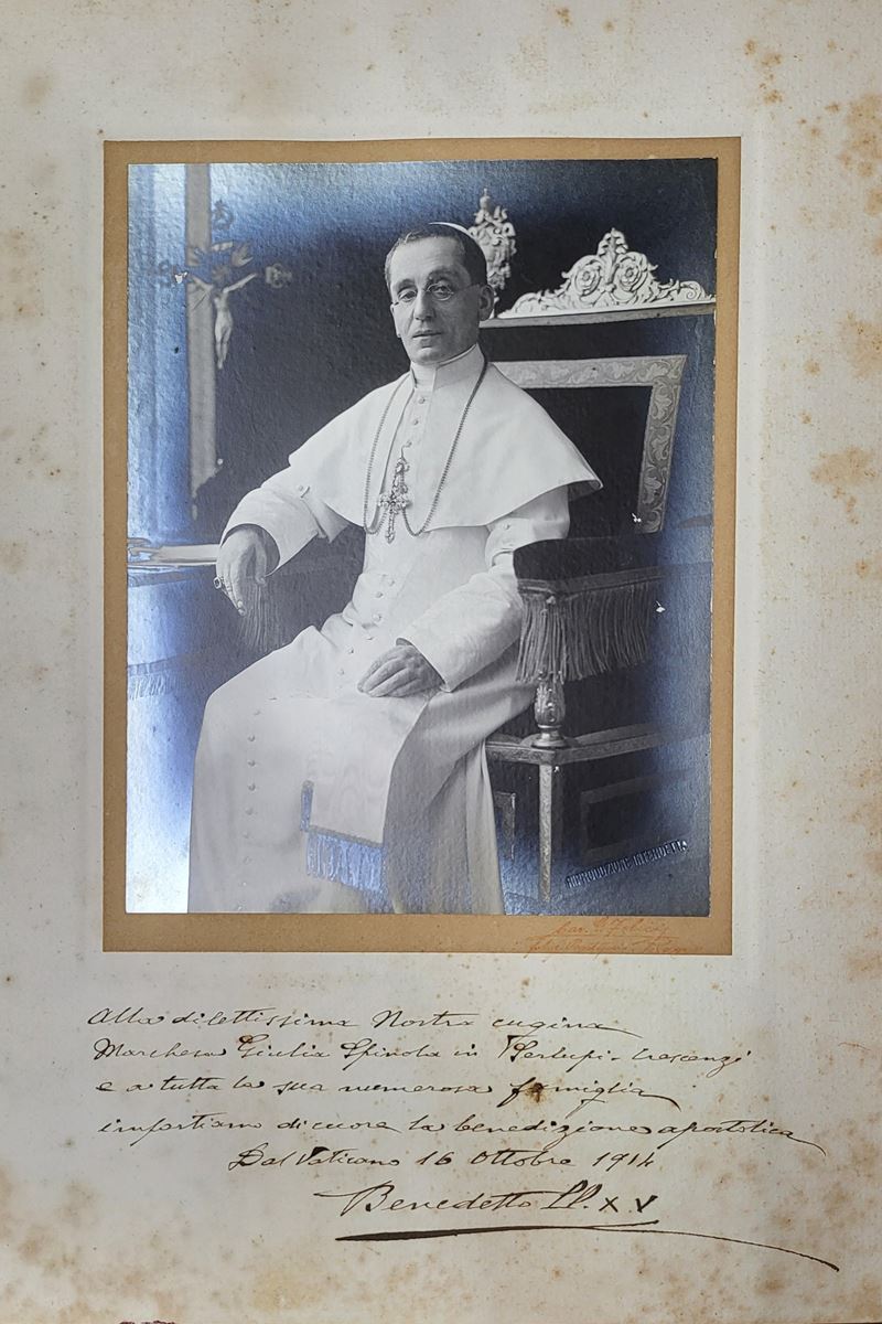 Benedetto XV , Papa - Fotografia con Dedica e Autografo