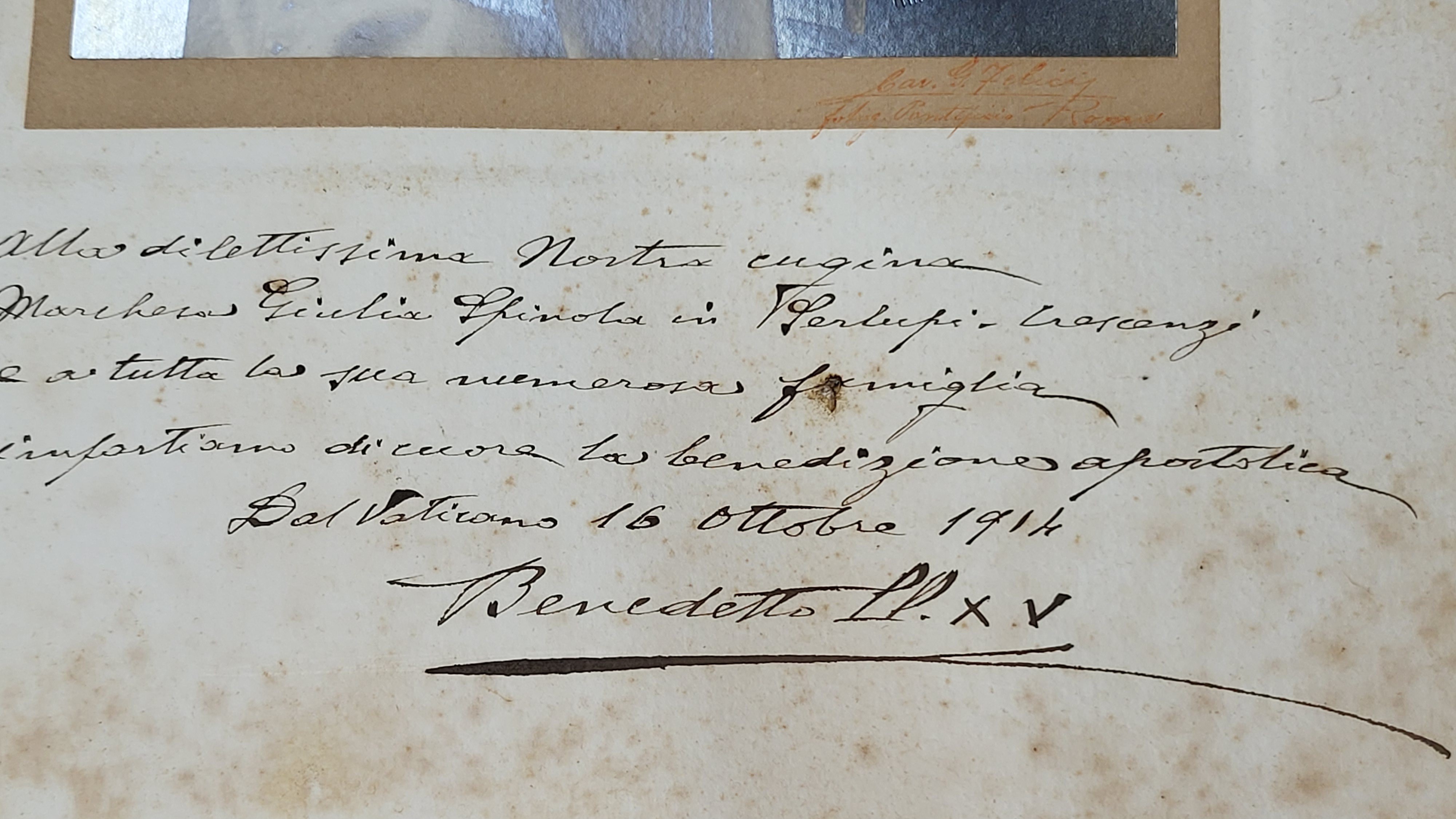 Benedetto XV , Papa - Fotografia con Dedica e Autografo