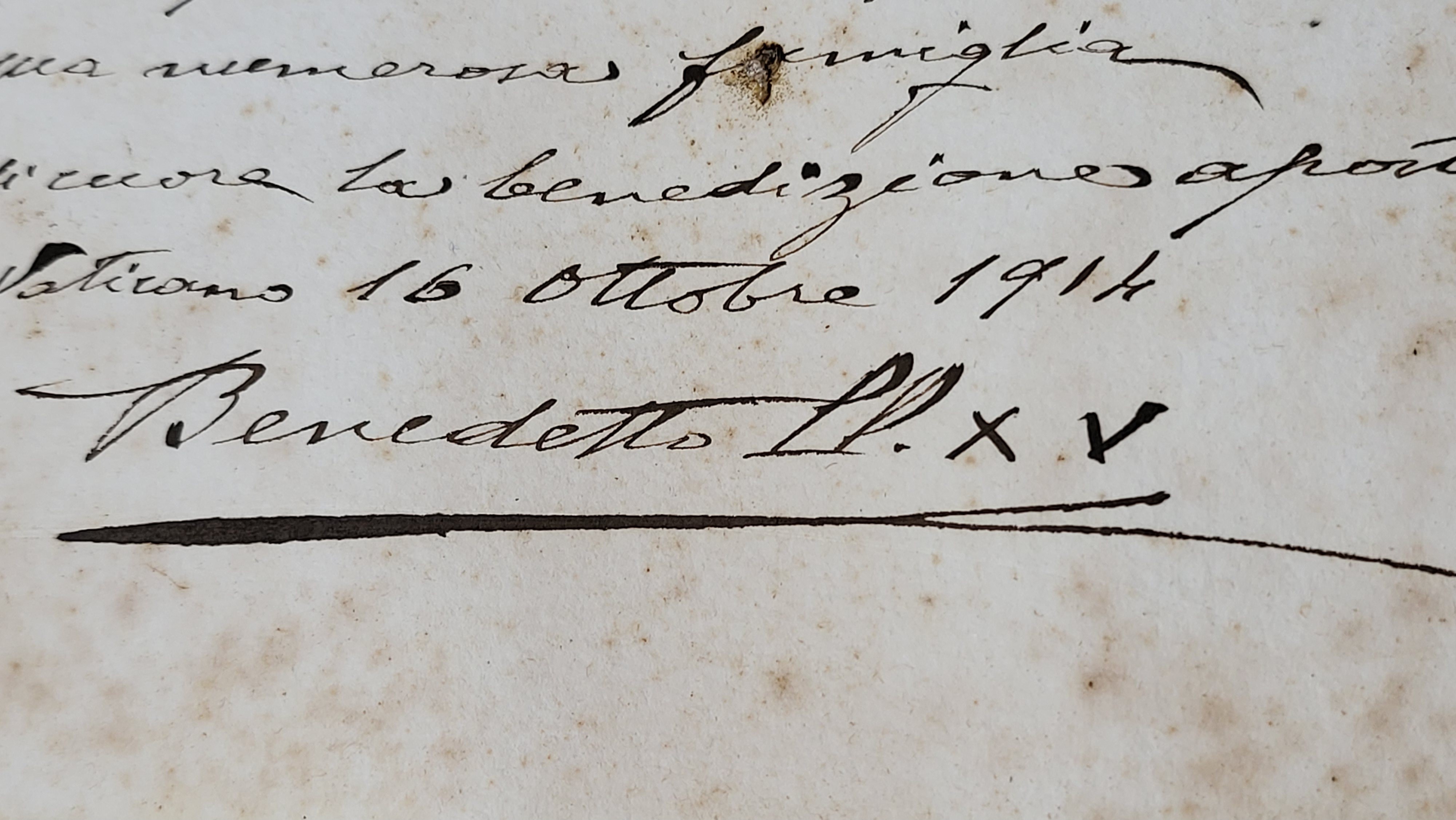 Benedetto XV , Papa - Fotografia con Dedica e Autografo