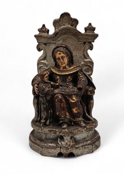 Arte portoghese-indiana (indo portoghese), Figure devozionali, scultura lignea con inserti in avo...
