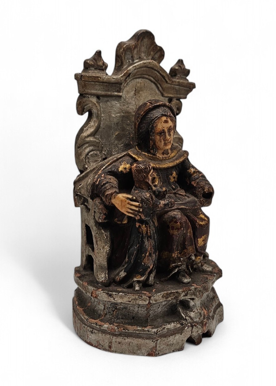 Arte portoghese-indiana (indo portoghese), Figure devozionali, scultura lignea con inserti in avo...