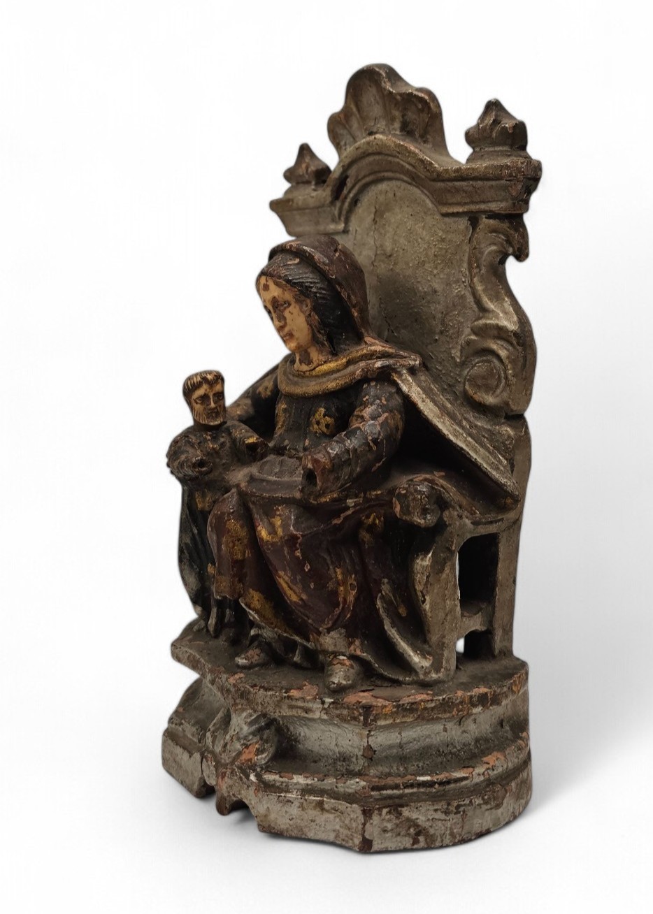 Arte portoghese-indiana (indo portoghese), Figure devozionali, scultura lignea con inserti in avo...