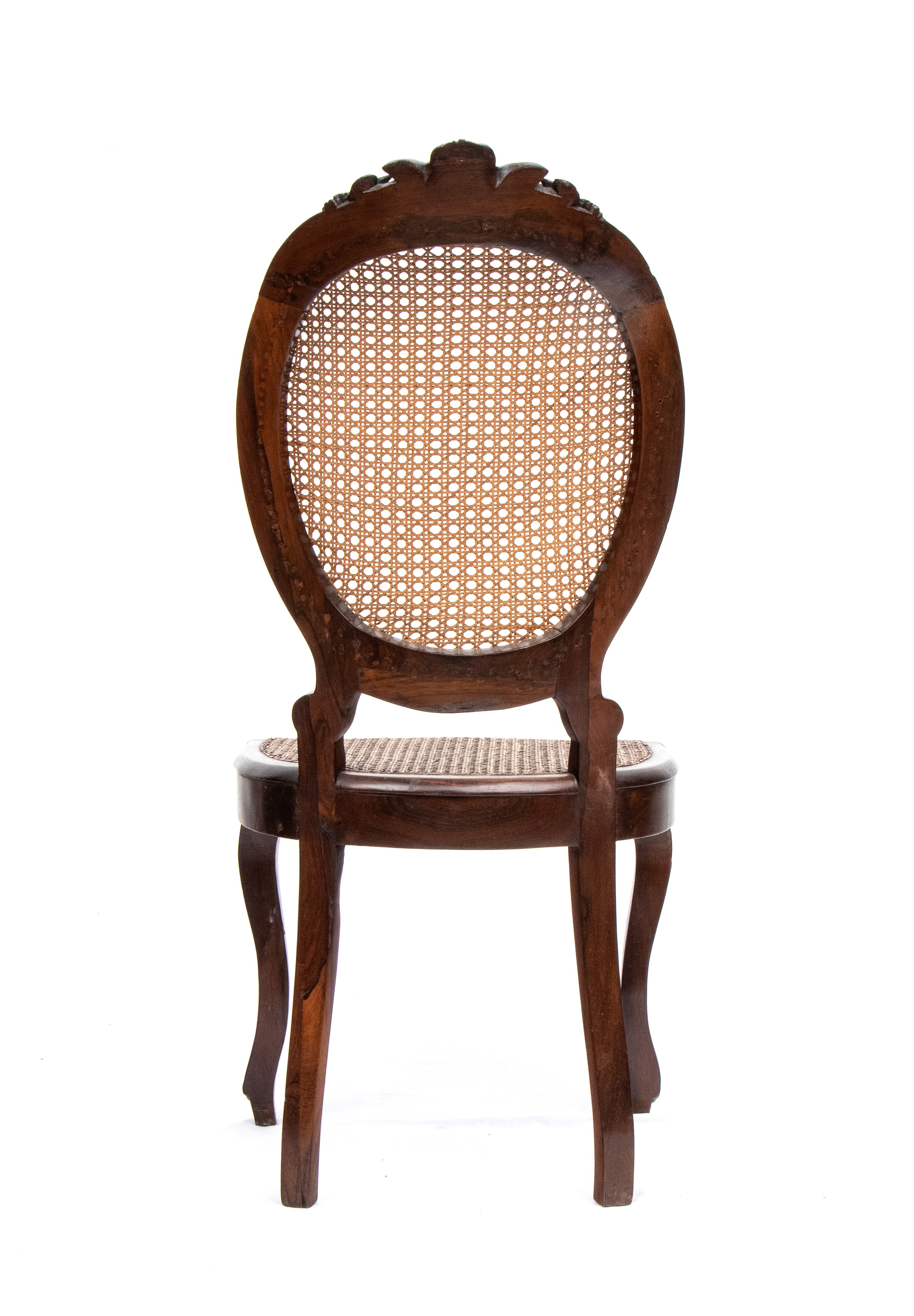 Gruppo di sette sedie in paglia di Vienna