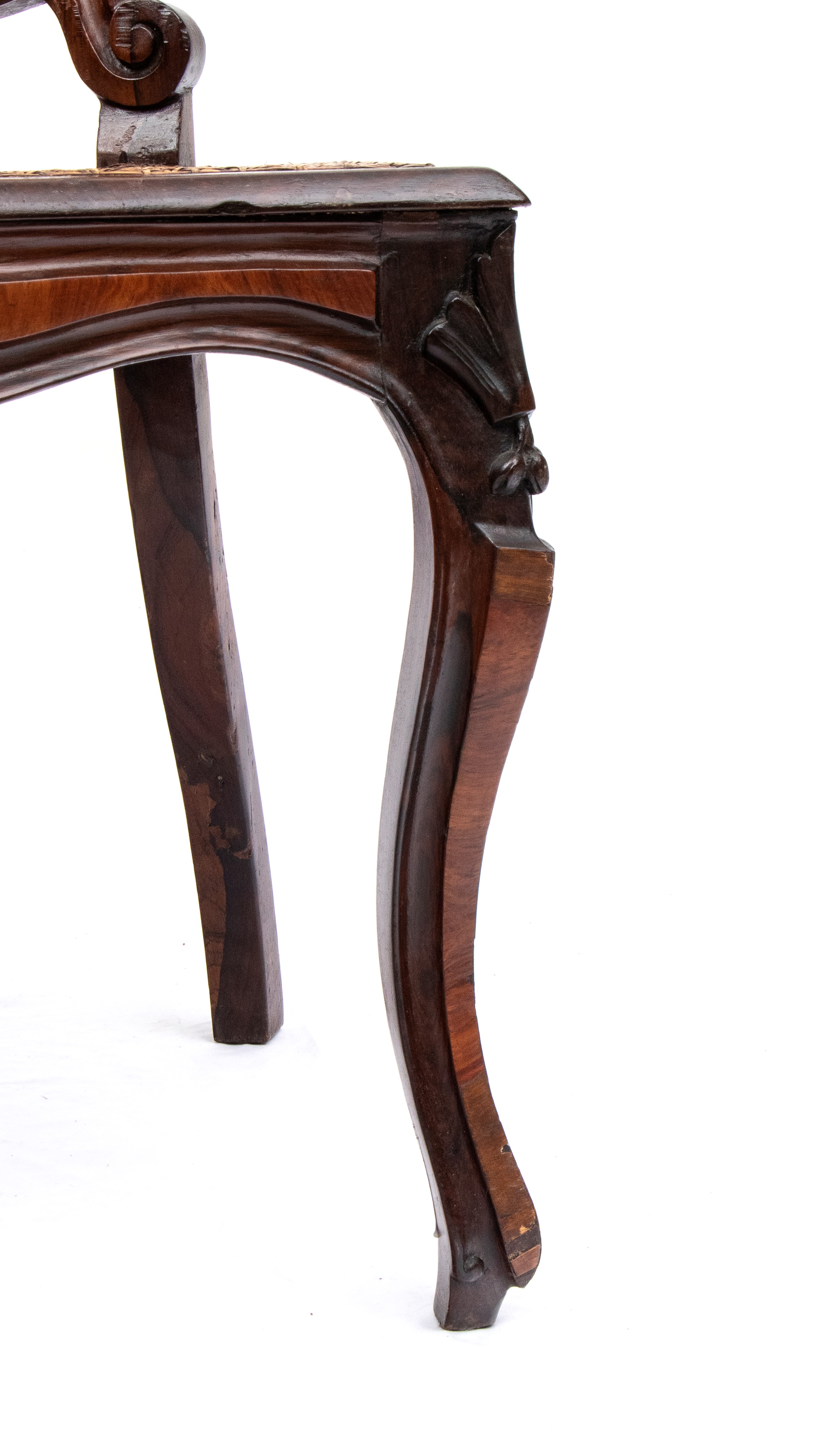 Gruppo di sette sedie in paglia di Vienna