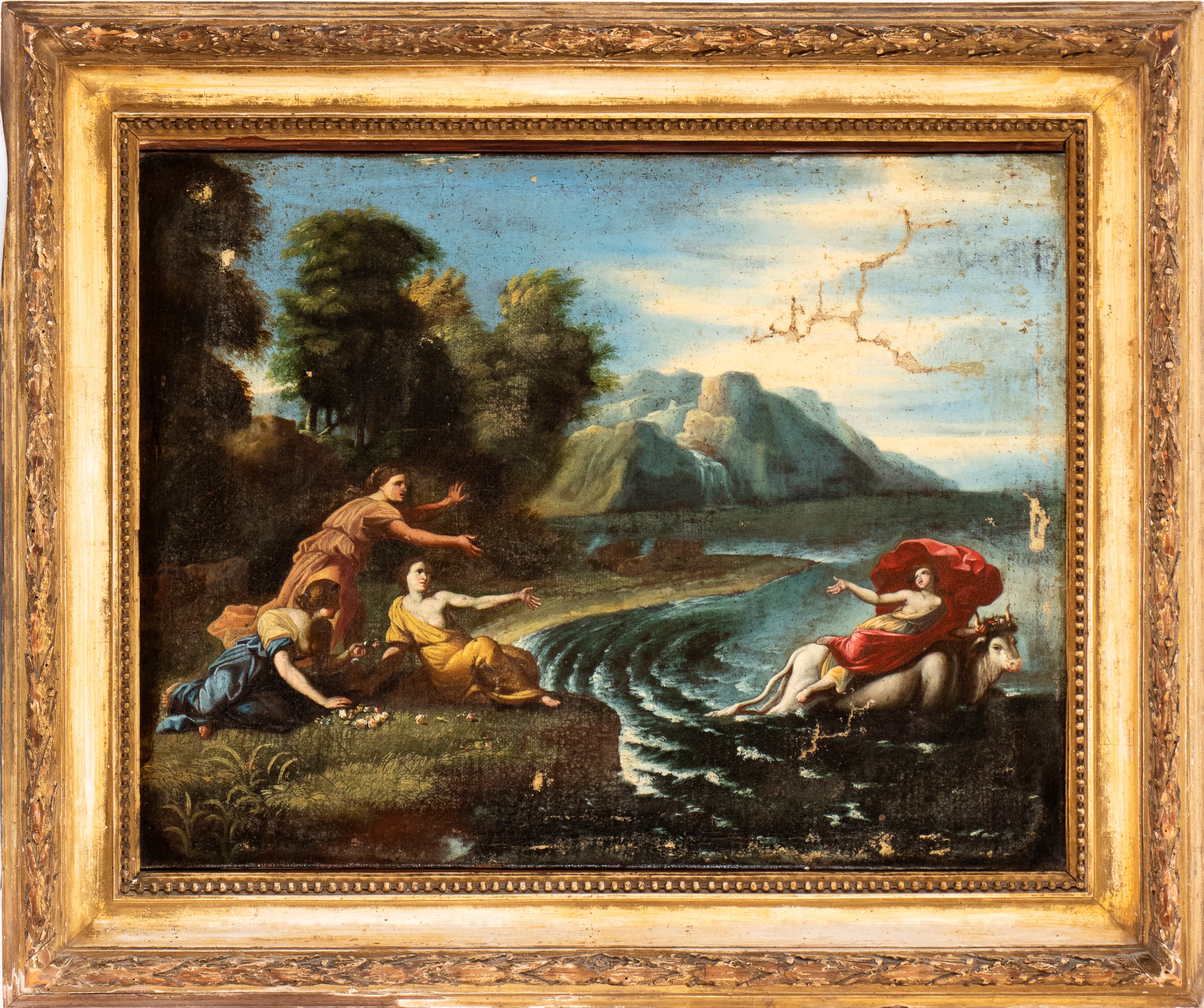 Artista Attivo a Roma, XVII Secolo - Autore sconosciuto, Ratto di Europa, olio su tela