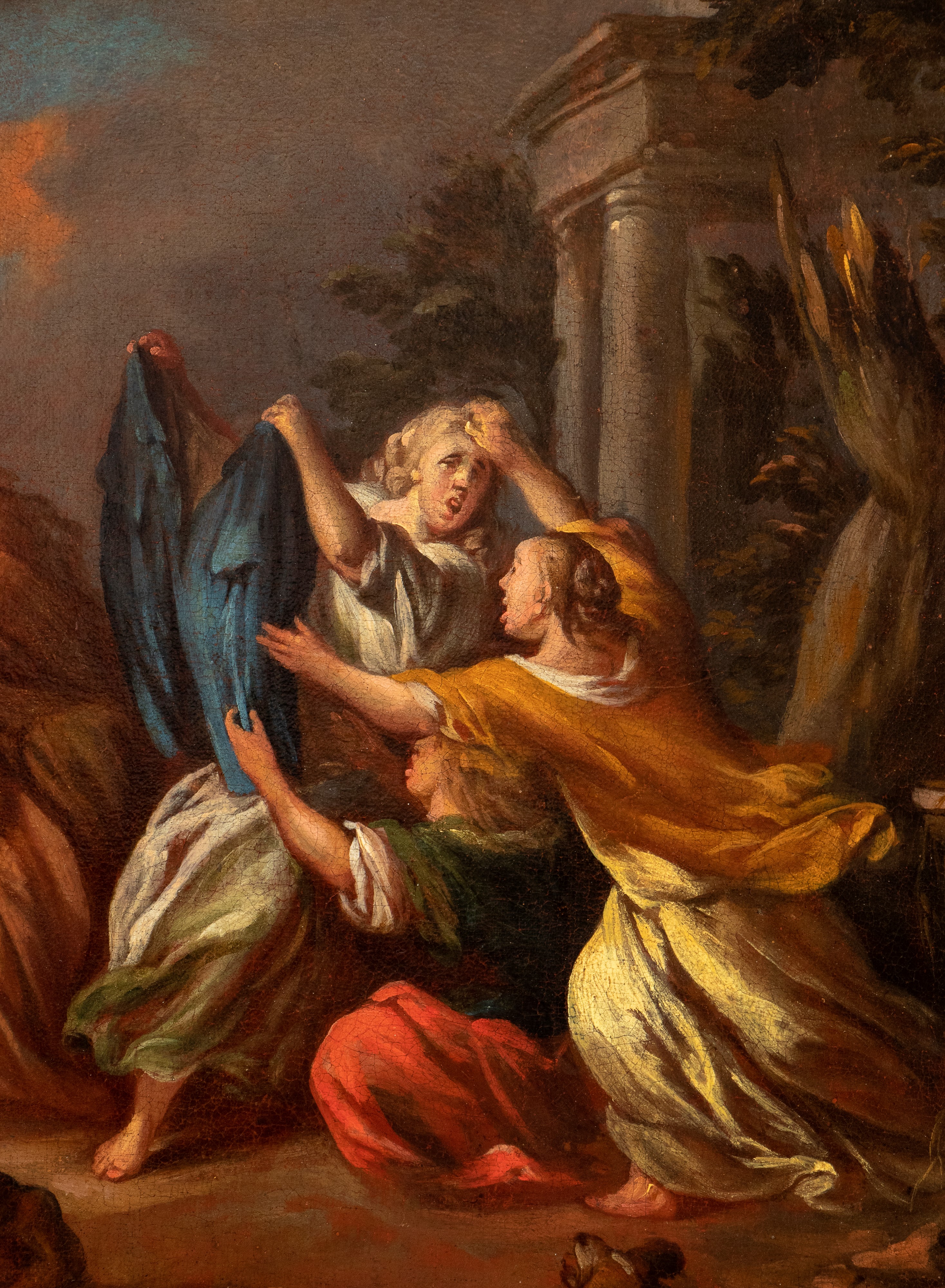 Artista Attivo a Roma, XVII Secolo - Autore sconosciuto, Gruppo di donne che si azzuffano, olio s...
